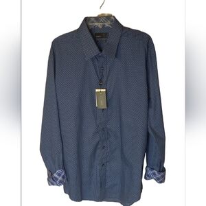 Quieti Blue Polka Dot Shirt Size XXL Nwt